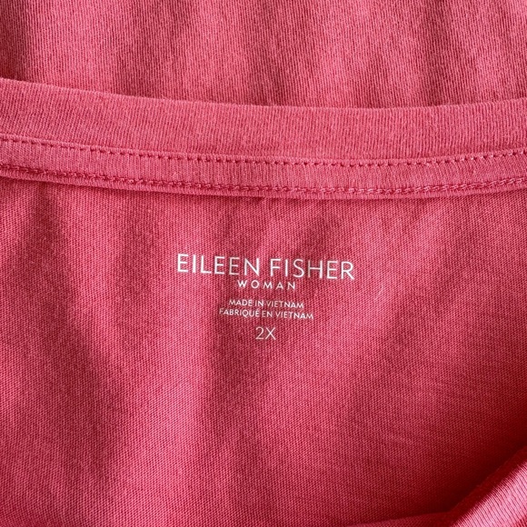 Eileen Fisher Organic Cotton Coral Short Sleeve Tee | Size 2X - Picture 6 of 6